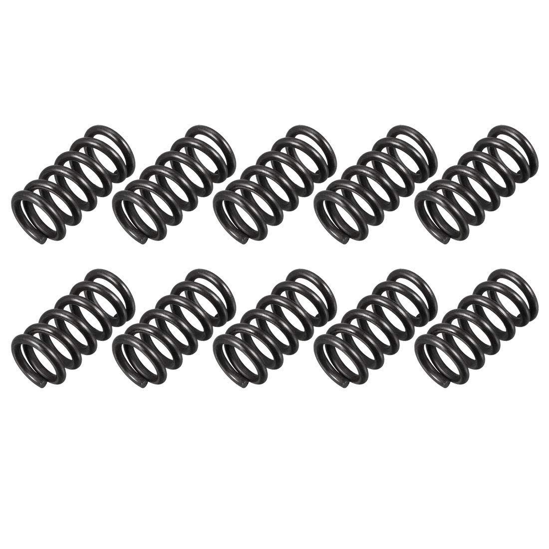 sourcingmap Compression Spring - 1.2mm Wire Dia , 8mm OD , 15mm Free Length Spring Steel Extension Spring,Black,10Pcs