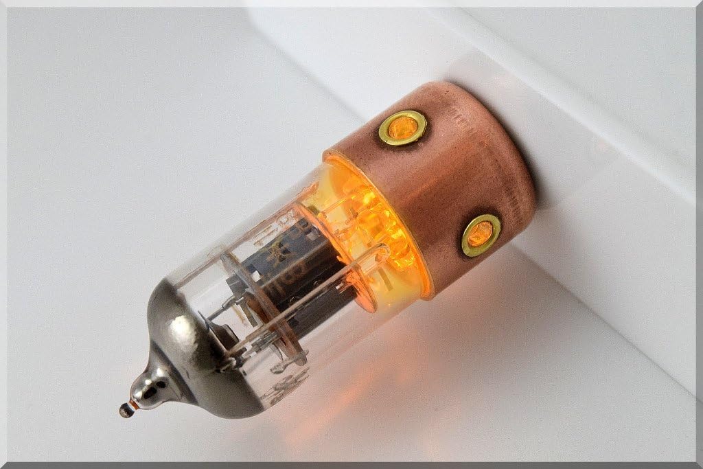 Handmade 128GB USB 3.0 Orange Porthole Pentode Radio Tube USB Flash Drive. Steampunk/Industrial Style ####### (Tags: Stick Thumb Pen Key Drive Storage Memory Disk. Fallout Authentic Retro)