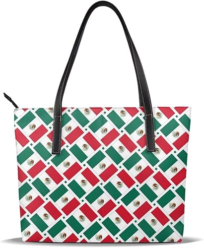 Amazon バッグ メキシコの国旗トートバッグ メンズ レディース ビジネス トート 大容量 B4 レザー 革 通勤 通学 軽量 カジュアル 縦型 旅行 丈夫 防水 トートバッグ