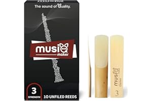 Musiq Maker's Clarion Clarinet Reeds - Bb Clarinet Reeds 3 for Clear Sound - High-Quality 3.0 Reeds for Clarinet Players - Ideal for B Flat Clarinet Players at all levels who seek tone and durability