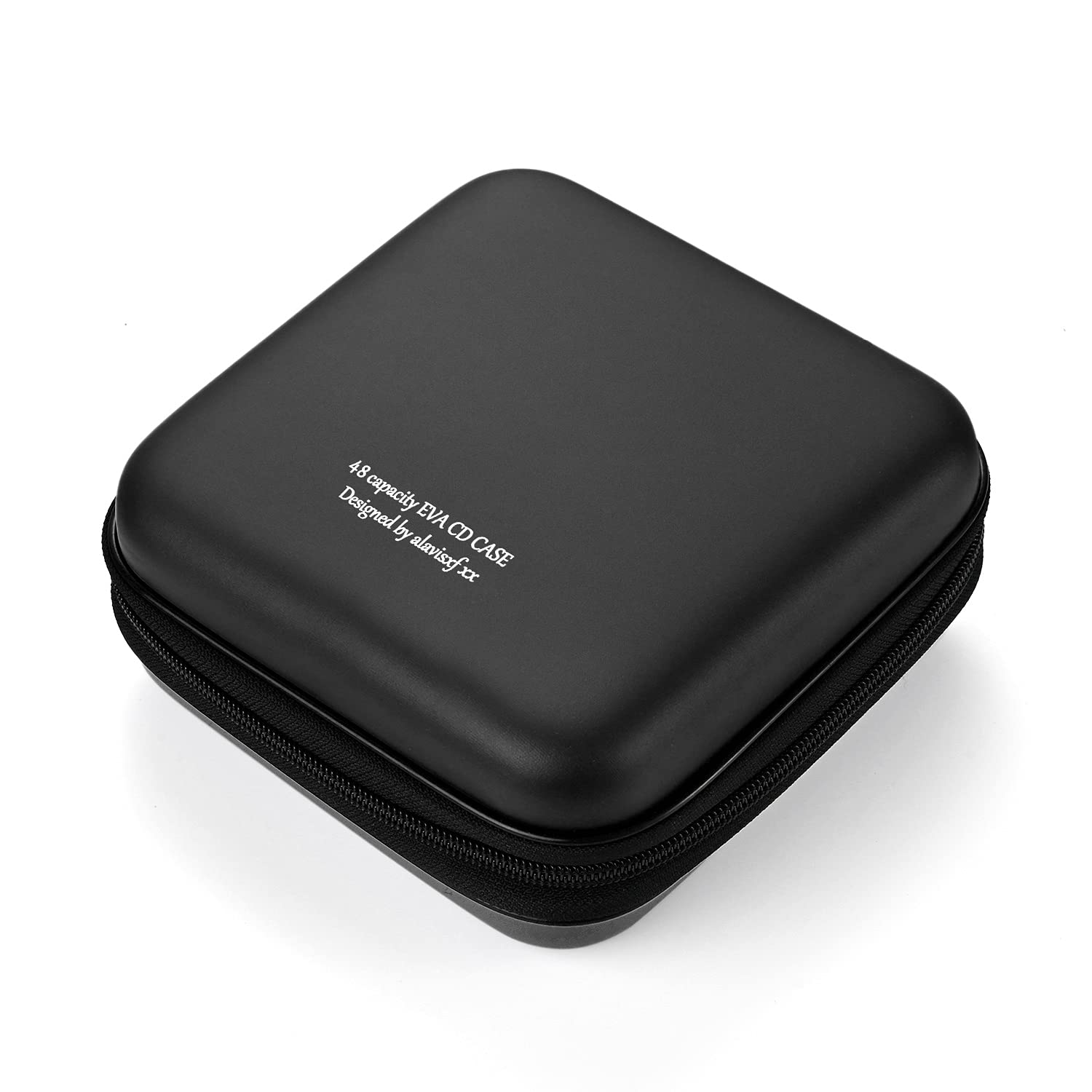 LIOVODE DVD Case, 48 Capacity EVA CD Case Holder Storage Organizer Portable Protective DVD Disc Wallet Holder for Car (48 Capacity, Black48)