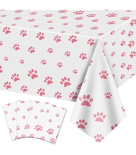 Duraaamo 8 Pack Dog Party Banner - Pink Paw Print Paper Garland For Pet Birthday, Baby Shower, Let's Pawty Decorations 8 thumbnail image