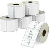 BETCKEY - Compatible DYMO 30324 (2-1/8" x 2-3/4") Multipurpose Labels, Perforated, Compatible with DYMO Labelwriter 450, 4XL, NOT Fit 550 & 5XL [6 Rolls/2400 Labels]