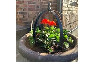 GOOOXIM Large Round Black Metal Garden Trellis 18"x22" for Climbing Plants - Indoor/Outdoor Flower Lattice Topiary Frame - Ideal for Potted Plant Decor - Outdoor Garden Decor and Courtyard Gift