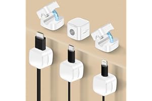 6 Pack Magnetic Cable Clips, NISTARCE Cord Organizer,Cable Holder [Strong Adhesive] Wire Phone USB Charger Cord Holder Keeper