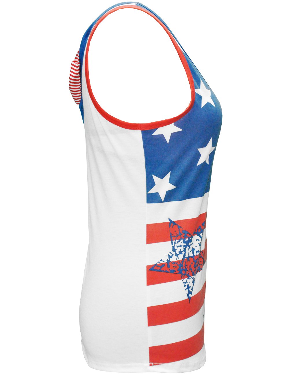 CM-Light Women T Shirts American Flag Printed Tee Cotton Camisole Cool Tank Tops For Women