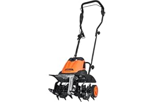 VEVOR 12 Amp Electric Tiller, 18" Tilling Width 3.94" Tilling Depth Corded Electric Tiller/Cultivator, Steel Mn Tines, Rototiller for Garden Lawn Soil Digging