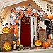 Auihiay 120 Pieces Halloween Balloon Arch Garland Set Include Orange Black Gray White Balloons Garland and Spider Web for Halloween Party Background Classroom Home Decorations
