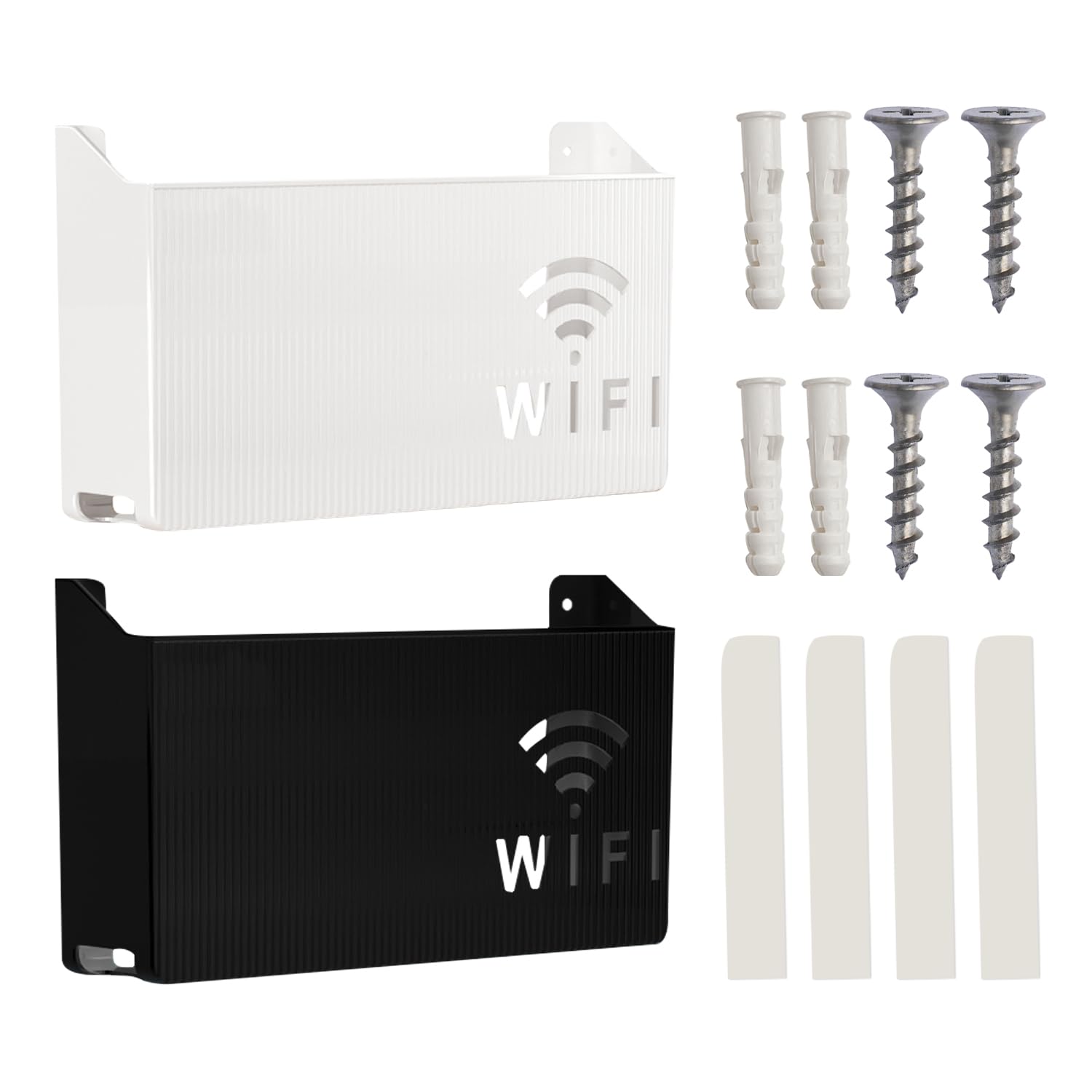 USHXVG 2-Piece Storage Rack With Patches And Nails, Internet Cache Box, Wifi Box, Wall Shelf, Wall Shelf Without Drilling