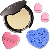 Beetbul Makeup & Exfoliation Kit - Bissú Compact Powder + 1 Medium Velvet Puff + 2 Finger Puffs + 1 Facial Exfoliating Sponge (04 Sand, One Size)