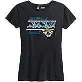 Team Fan Apparel NFL Gameday Women's Relaxed Fit T-Shirt - Rib Neck Contour - Tagless Short Sleeve Tee - Stay Cool & Stylish (Jacksonville Jaguars - Black, Large)