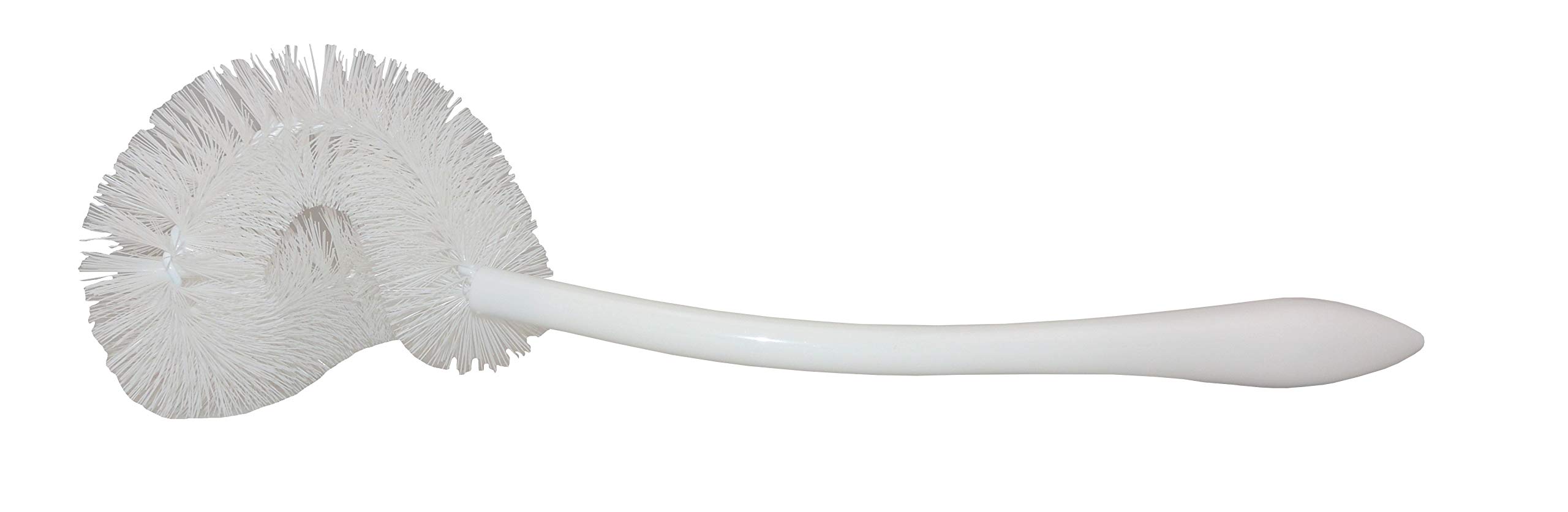 SimplyBest Toilet Brush, White, Ceramic, Flexible, Waterproof, Special Edge Brush with Ergonomic Tongue, Perfect Cleaning Under Rim