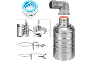 DIAMELEO Upgraded Leakproof Float Valve 1/2" Water Tank Float Valve, 304 Stainless Steel Completely Automatic Water Level Control Floating Valve, For Water Tank, Livestock Troughs (1 Set*1/2")