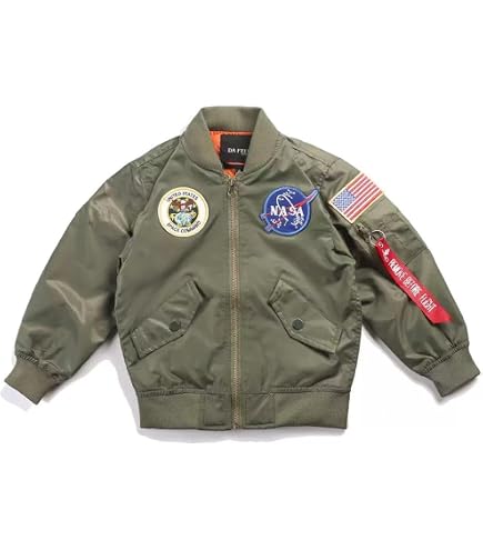 Amazon.com: Alpha Industries Boys' Nasa MA-1 Flight Jacket (2T