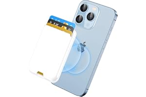 ZoyiNsgu Magnetic Wallet Card Holder intended for Apple iPhone with Magsafe, Wallet for iPhone 17 16 15 14 13 12 Pro Max Air Plus Mini Series, Mag 3 Safe Wallet Stick on for Phone Case, Snow White