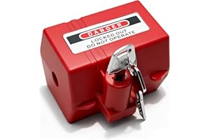 Young Dance Plug Lock for 110-220V Power Cords,Self-Locking Extension Cord Lockout&Tagout Devices with 2-Keys,OSHA Compliant for Factory & Home,Christmas Light Strings(Small,3.3x1.8x2.4in,Red)