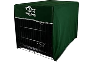 Floppy Dawg Crate Cover. Fits 42 Inch Dog Crates or Smaller. Easy to Put On, Take Off, and Adjust. Doubles as a Comfy Blanket. Kale Green Lightweight and Breathable Polar Fleece.