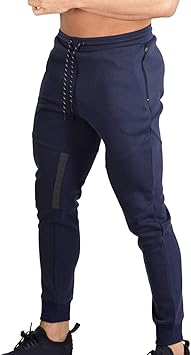 Naudamp Hombres Slim Gym Joggers Pantalones de chándal ...
