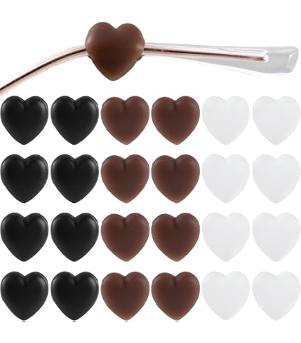 HARFINGTON Eyewear Ear Grip – Heart-Shaped Silicone Temple Stoppers, Anti-Slip Glasses Retainers For Reading Eyeglasses (Multicolor)