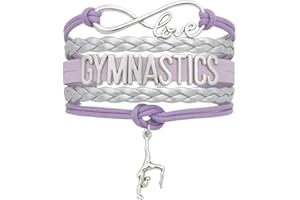 Infinity Collection Gymnastics Bracelets For Girls- Adjustable Charm Bracelet Gymnastic Charm. Gymnastics Bracelet Gifts for Gymnasts, Teams & Coaches.
