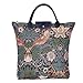 Signare Tapestry Foldable Tote Bag Reusable Shopping Bag Grocery Bag with Floral William Morris Strawberry Thief Blue Design (FDAW-STBL)