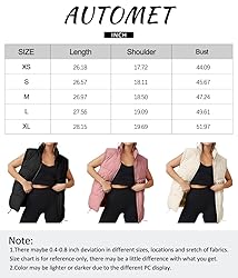 AUTOMET Puffer Vest Women Sleeveless Winter Zip Up