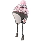 Home Prefer Toddler Girls Winter Hats Earflaps Beanie Fleece Lined Knit Kids Hat