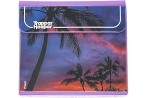 Mead Trapper Keeper Binder, Retro Design, 1 Inch Binder with Folders and Pockets, Holds 8-1/2" x 11" Paper, Palm Trees (260038FDE1-ECM)