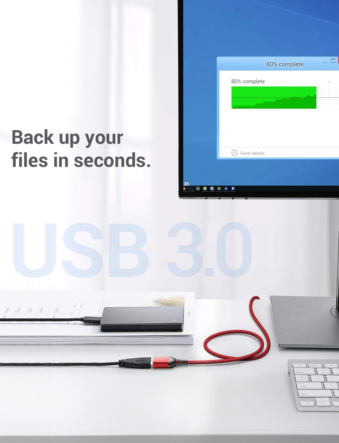 AINOPE USB 3.0 Extension Cable Type A Male to Female Extension Cord 2PACK 3.3FT Durable Braided Material Fast Data Transfer Compatible with USB Keyboard,Mouse,Flash Drive, Hard Drive,Printer: Industrial & Scientific
