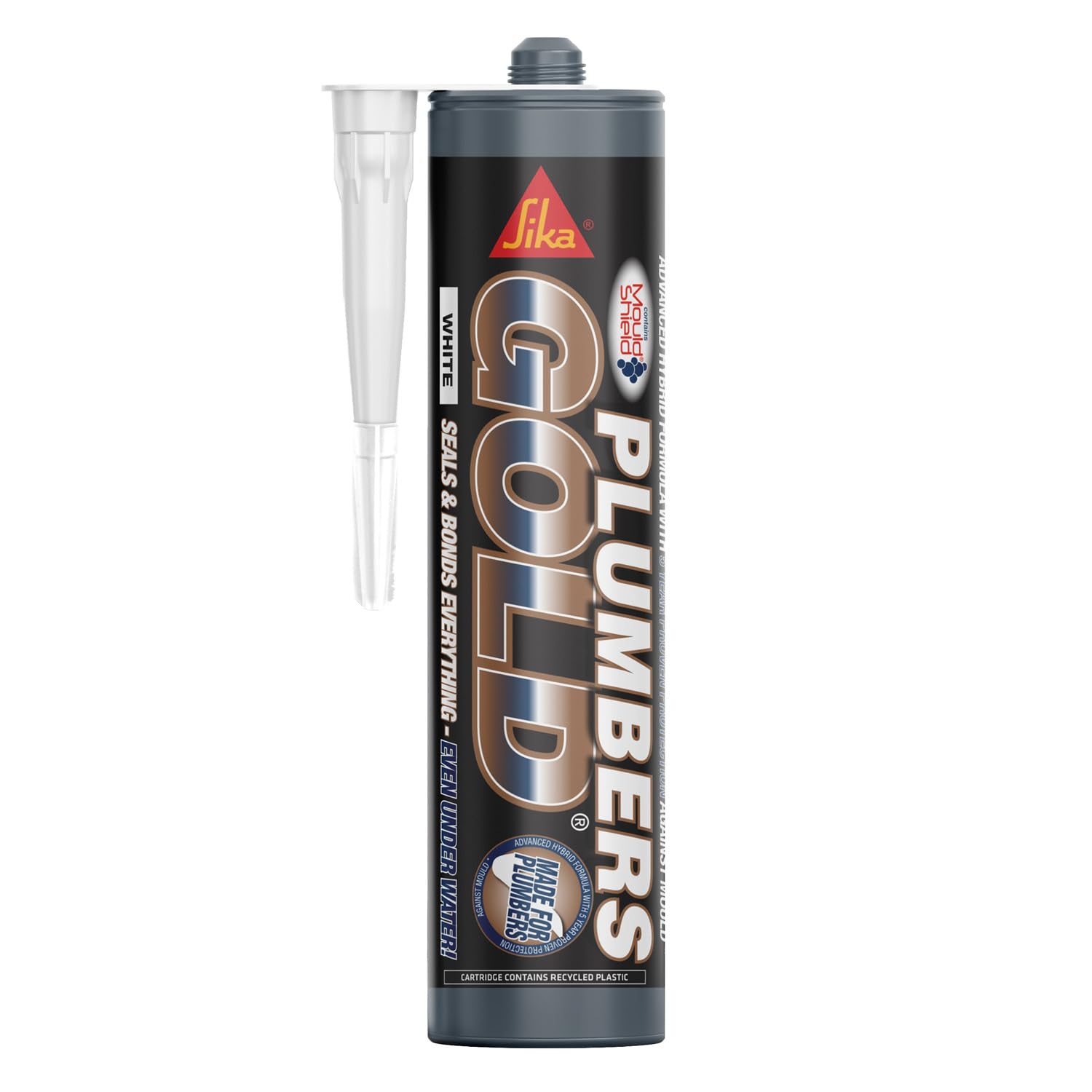 Everbuild PLUMBGWE-EBD Plumbers Gold Sealant and Adhesive with Mould Shield, White, 290 ml