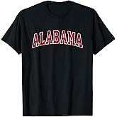 Alabama AL Vintage Sports Design Red Design T-Shirt