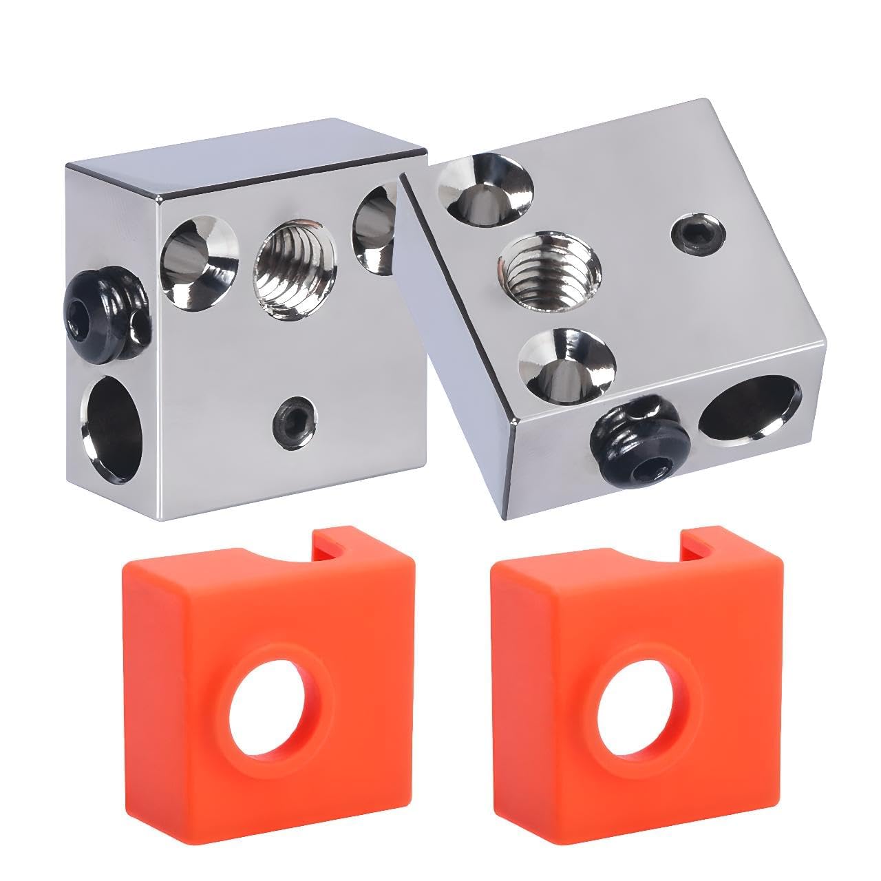 Super Print Ender 3 Heater Block with Silicone Sock,for CR-10 Ender 3/Ender 3 V2 /Ender 3 Pro/Ender 5/Pro CR-10 /CR-10S/CR-10 S4, S5,MK8, MK9 Hotend.(2PCS)