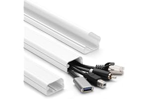 39in Cord Covers for Wires on Wall, YCLYC Wall Cord Cover, Large TV Cable Hider Wall Kit, White TV Cord Hider for Wall Mounted TV, Electrical Cable Raceway Cord Organizer, 3 X L13in W1.2 H0.7