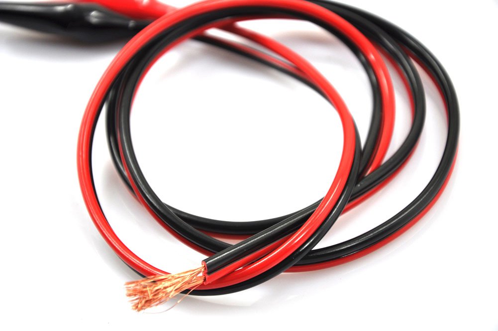 XINCOL XT-15 39" (1M) 15/2 Test Probe Power Supply Cords Test Lead Set DC Output Wiring Cable for Switching Power Supply, Red Black Copper Wire With Insulated Banana Alligator Clips At One End