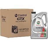 Castrol GTX Full Synthetic 5W-20 Motor Oil, 5 Quarts, Pack of 3