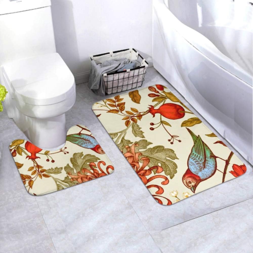 Juego de alfombrillas de baño Flores de crisantemo japonesas vintage