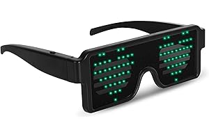 12VMONSTER GREEN LED Flash Glasses 8 Adjustable Patterns Luminous Flashing Shades Eye Wear For Birthday Party Corporate Events Raves Music Festivals Nightclubs Concerts Weddings Dancing Group Fitness Great Gift