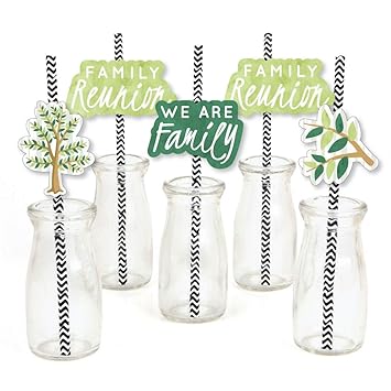 Family Tree Reunion Paper Straw Decor Family Gathering Party