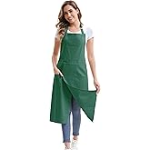 Nanxson Pottery Apron Split Leg Long Artist Painting Apron with 3 Pockets & Adjustable Buckle for Ceramic Wheel DIY Art