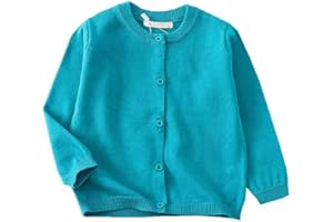 LNICEAR Toddler Boys Girls Crewneck Cardigan Sweaters Long Sleeve Kids Button Cotton School Uniform Knit Tops Outwear