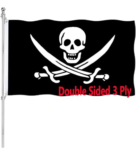 Bandera Pirata Jack Rackham 3x5 Ft – Doble Cara – Poliéster Premium – Hecho En EEUU
