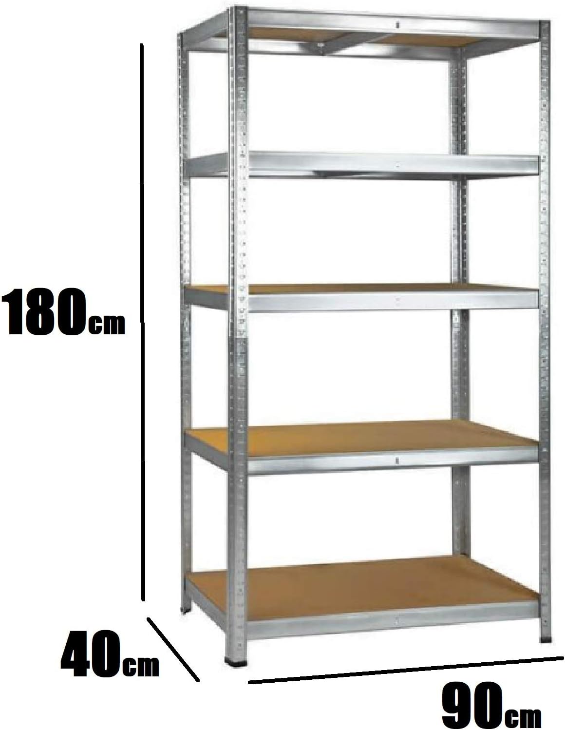 Nitaar 5 Tier Large Heavy Duty Garage Shed Racking Shelving Storage Units Boltless Shelves - 180cm x 90cm x 40cm
