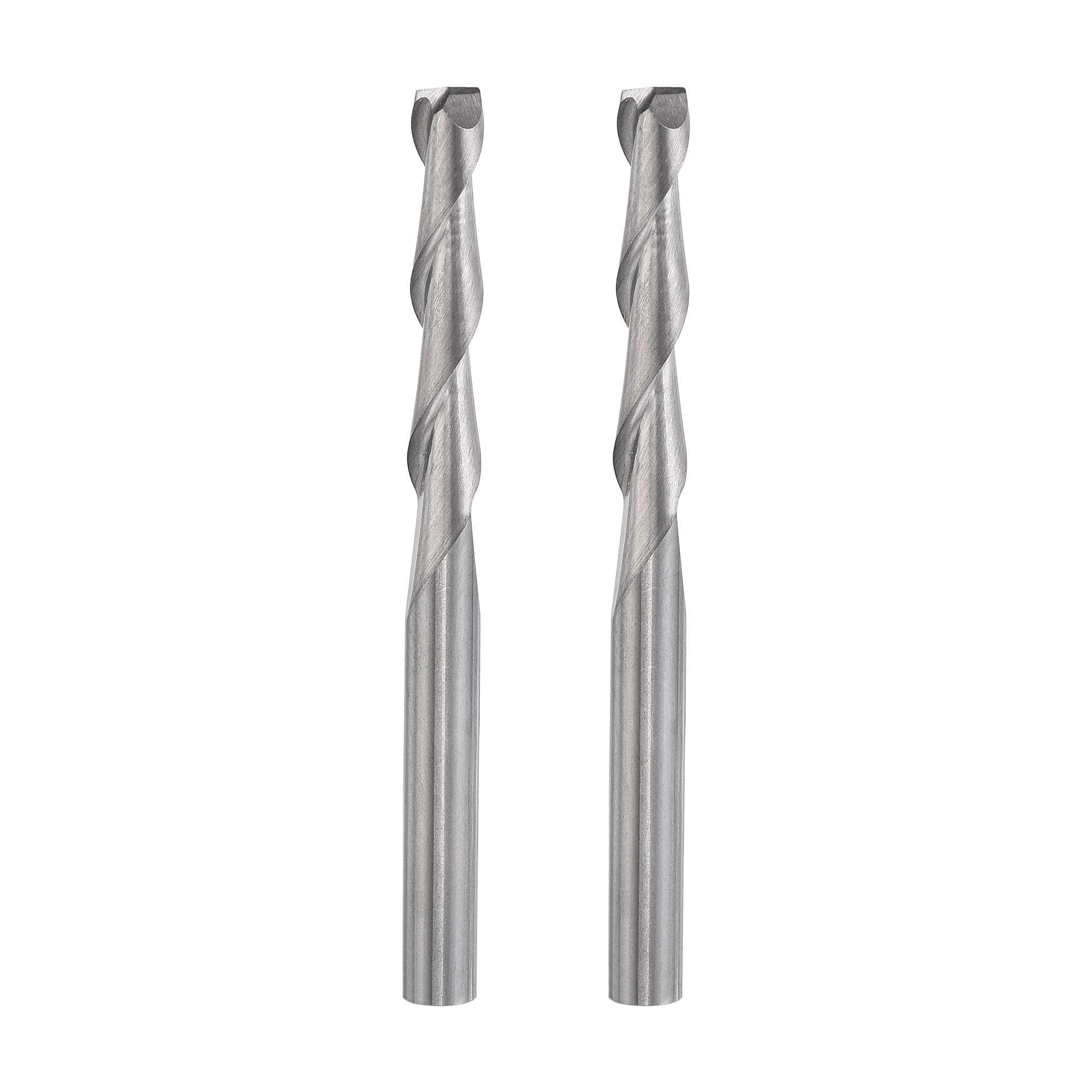sourcing map CNC Spiral Router Bits 1/8" 3.175mm Shank, 3.175mm x 17mm Upcut Solid Carbide End Mill 2 Flute Milling Cutter, for Acrylic PVC MDF Wood Hardwood, 2pcs