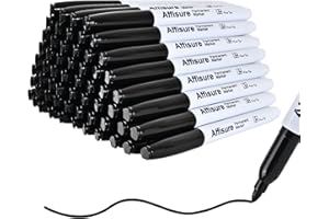 Affisure Permanent markers, 60 packs permanent markers bulk, quick drying in one second, waterproof, smooth, not easy to erase, durable, can be marked on glass, tiles and cloth, office supplies