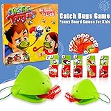 Sacow Catch Bugs Game, Tic Tac Tongue Catch Bugs Game Take Card-Eat Pest Car, Funny Desktop Games Board Games for Kids Adults Families