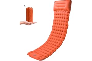 OPL5 Camping Sleeping Pad, 4 Inch Inflatable Camping Air Mattress with Pillow Carry Bag, Backpacking Sleeping Pad Built-in Fo