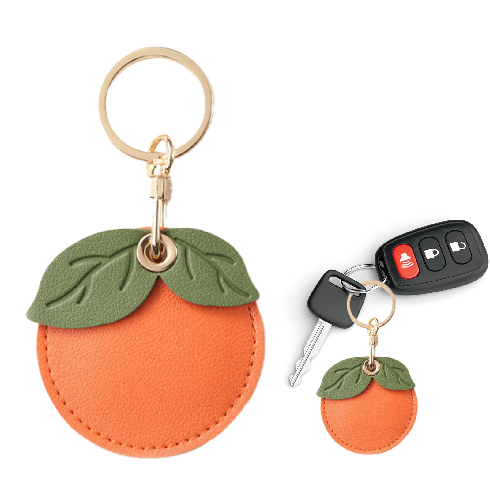 Airtag Case Holder,Cute Leather Case for AirTag Keyring for Keys, Bags, Luggage,Pet Collars - Anti-Lost and Scratch-Resistant Design for Apple Air Tags