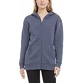 Danskin Women's Ultra Cozy Fleece Full Zip Hooded Jacket (as1, alpha, s, regular, regular, Stonewash Heather)