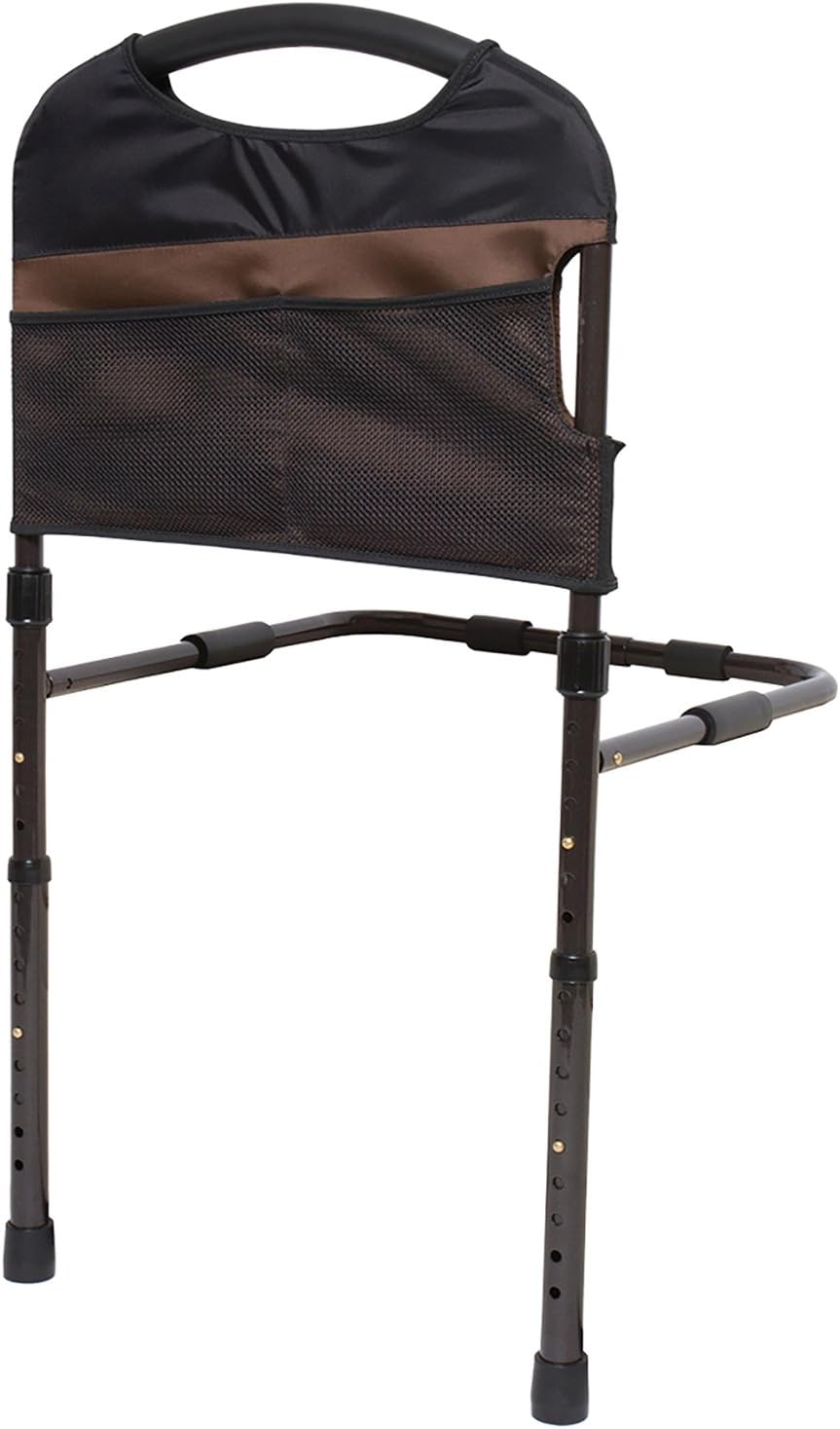 Stander Powder Coated Steel No Screwing Stable Bed Rail (Black) - Height Adjustable - Get out of bed easily
