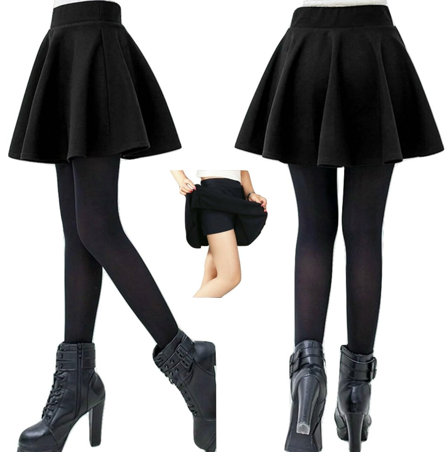 magna women's poly cotton skater skirt (black_small)